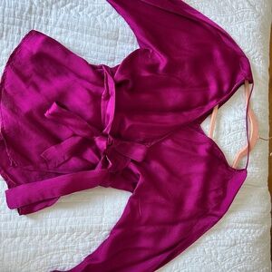 Satin wrap shirt